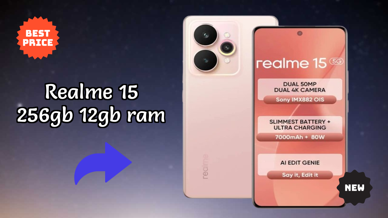 Realme 15 256GB 12GB RAM डिस्प्ले तकनीक: 6.8 Inches (17.27 Cm) स्क्रीन